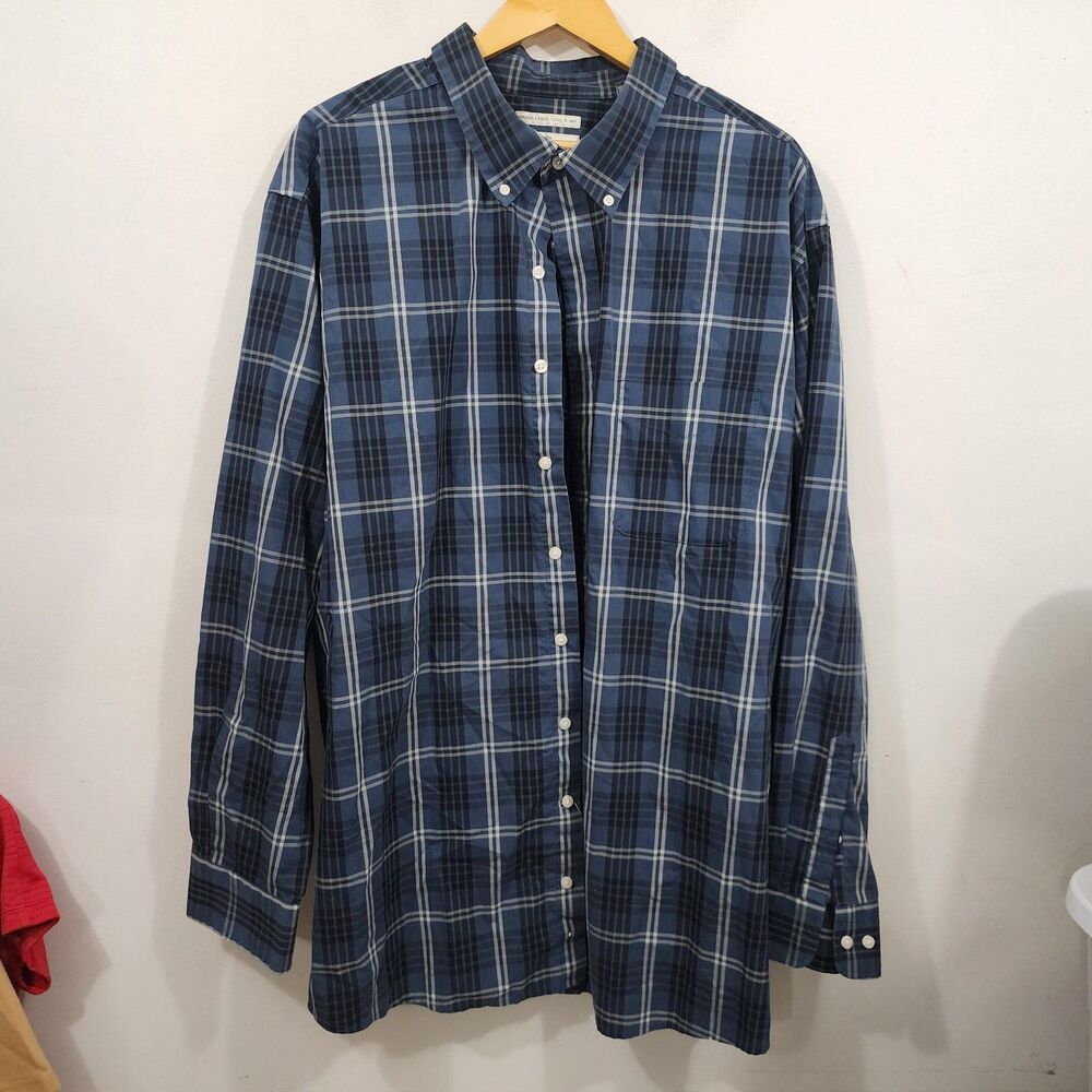Oak Hill Shirt Mens 2XLT Tall Wrinkle Free Cool & Dry Button Plaid Long Sleeve